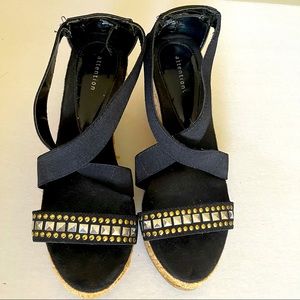 Black women wedge shoes